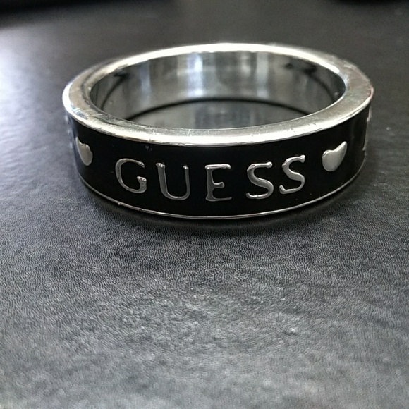 Guess Jewelry - *** Guess silver tone & black LOVE bracelet
